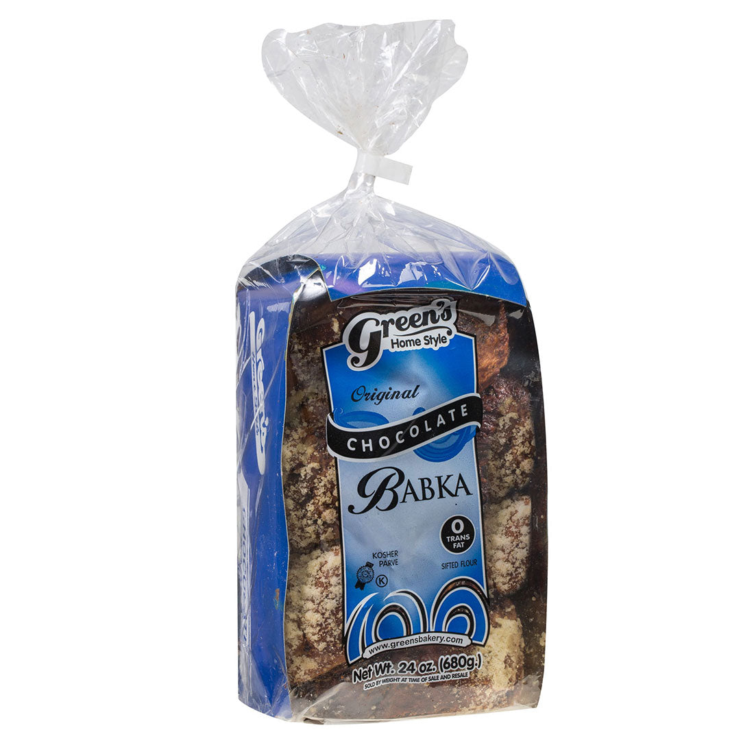 Traditional kosher Green's chocolate babka