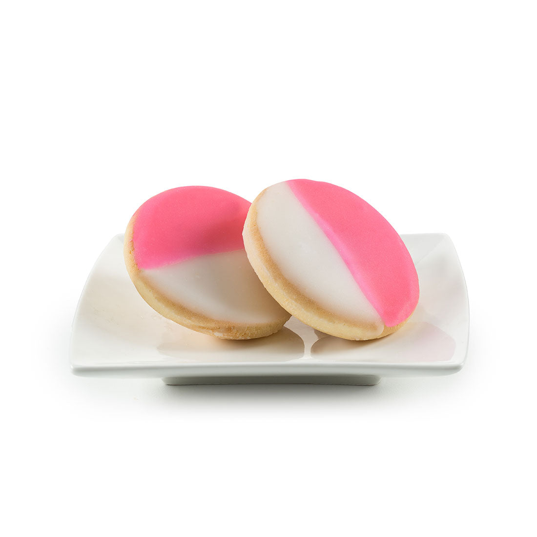 Mini Pink and White Hand Dipped Shortbread Cookies