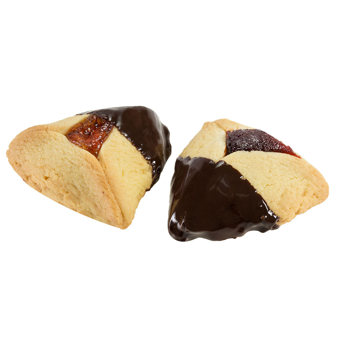 Chocolate-Dipped Hamantaschen (Assorted) - 10 Pound Box (120 Count) Raspberry & Apricot Flavor