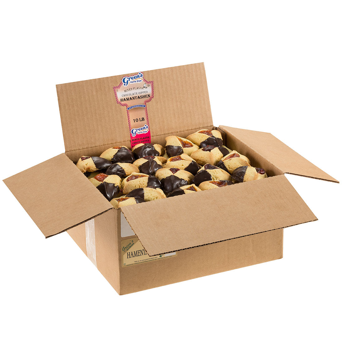 Chocolate-Dipped Hamantaschen (Assorted) - 10 Pound Box (120 Count) Raspberry & Apricot Flavor