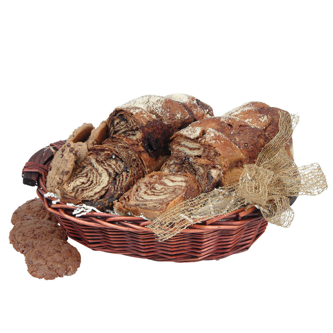 Holiday Greetings In A Chocolate And Cinnamon Gourmet Food Gift Basket