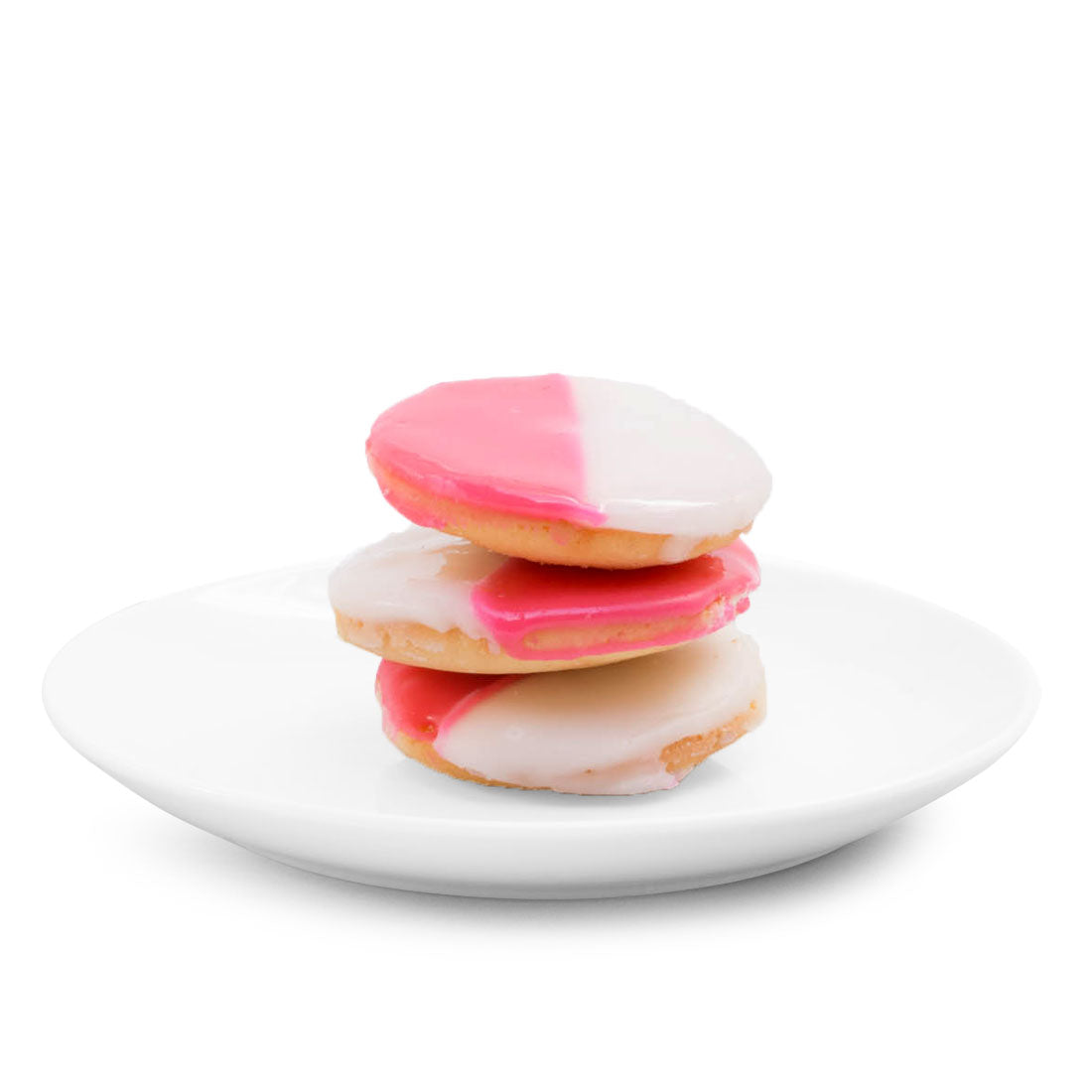 Mini Pink and White Hand Dipped Shortbread Cookies